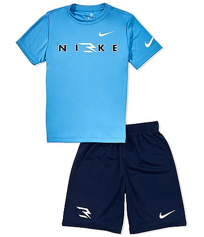 Nike 3BRAND by Russell Wilson Big Boys 8-20 Short Sleeve Wordmark T-Shirt & Short Set