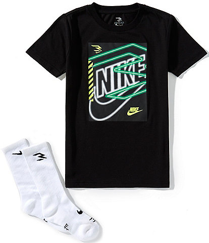 Nike 3BRAND by Russell Wilson Big Boys Short Sleeve 3X3 Graphic T-Shirt & Matching Socks