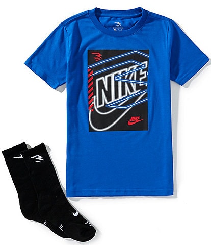 Nike 3BRAND by Russell Wilson Big Boys Short Sleeve 3X3 Graphic T-Shirt & Matching Socks