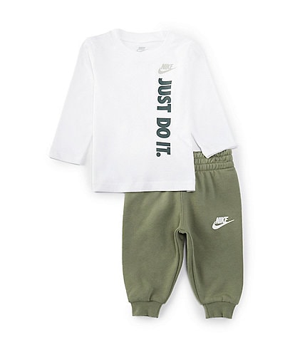 Nike Baby Boys 12-24 Months Long Sleeve Just Do It Jersey T-Shirt & Fleece Jogger Pant Set