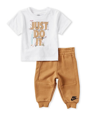 Nike Baby Boys 12-24 Months Short-Sleeve Graphic-Text Jersey Knit T-Shirt & French Terry Jogger Pant Set