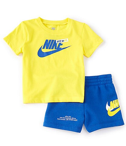 Nike Baby Boys 12-24 Months Short Sleeve Icon Jersey Tee & Suede Fleece Short Set
