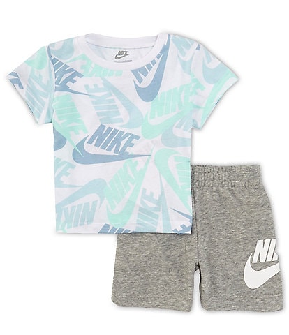 Nike Baby Boys 12-24 Months Short-Sleeve Logo-Printed Interlock Tee & Solid Interlock Shorts Set