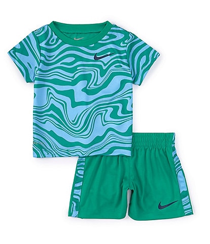 Nike Baby Boys 12-24 Months Short-Sleeve Printed Interlock T-Shirt & Solid Interlock Shorts Set