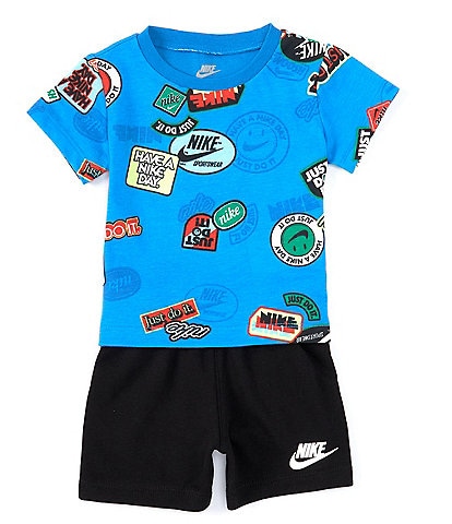 Nike Baby Boys 12-24 Months Short-Sleeve Printed Jersey T-Shirt & Solid French Terry Shorts Set