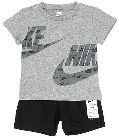 Nike Baby Boys 12-24 Months Short Sleeve Wraparound Logo Jersey T-Shirt & Solid French Terry Shorts Set