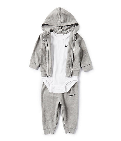 Nike Baby Boys Newborn-9 Months Long-Sleeve French Terry Hooded Jacket, French Terry Jogger Pants & Jersey-Knit Bodysuit Set