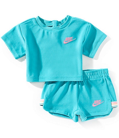 Nike Baby Girls 12-24 Months Short Sleeve French Terry T-Shirt & Shorts Set