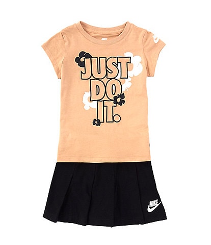 Nike Baby Girls 12-24 Months Short-Sleeve Just Do It/Floral T-Shirt & Solid Skort Set