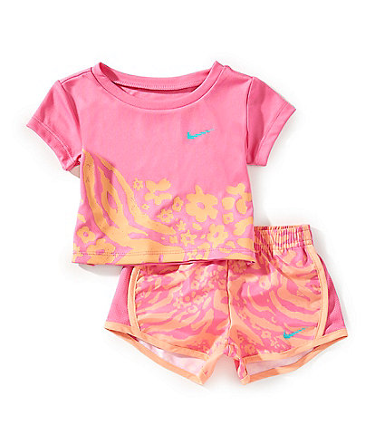 Nike Baby Girls 12-24 Months Short Sleeve Wildflower T-Shirt & Shorts Set