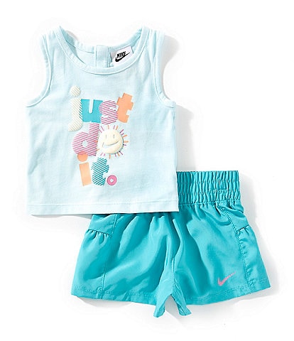Nike Baby Girls 12-24 Months Sleeveless "Just Do It" Racerback Tank Top & Solid Shorts Set