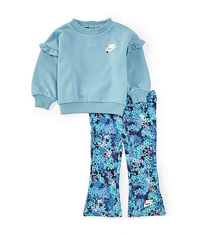 Nike Baby Girls 12-24 Months Solid Dolman-Sleeve French Terry Sweatshirt & Printed Jersey Leggings Set