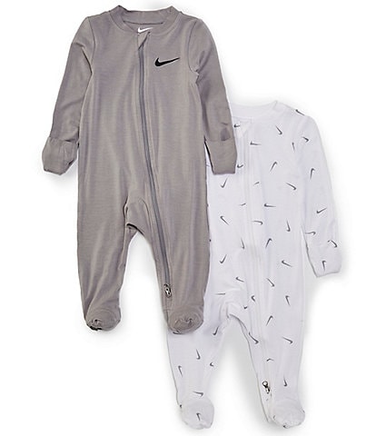 Nike Baby Newborn-9 Months Long Sleeve Footed Coverall 2-Pack