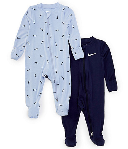 Nike Baby Newborn-9 Months Long Sleeve Footed Coverall 2-Pack