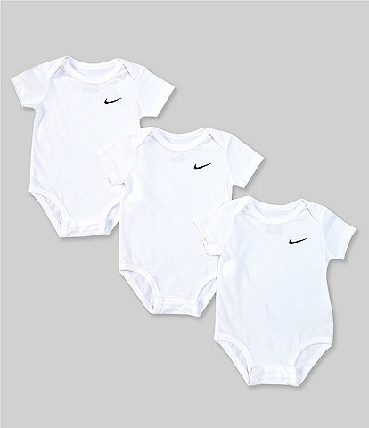 Nike Baby Newborn-9 Months Short-Sleeve Swoosh Three-Pack Bodysuits