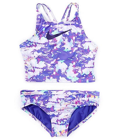 Nike Big Girls 7-16 Crossback Design Midkini Swimsuit Set