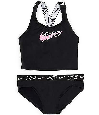 Nike Big Girls 7-16 Crossback Midkini Swimsuit Set