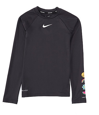 Nike Big Girls 7-16 Long Sleeve UV Charms Rashguard T-Shirt