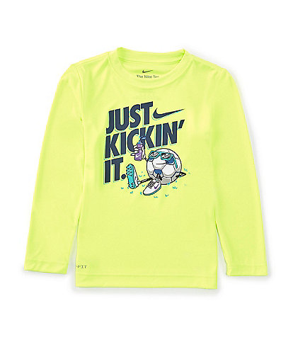 Nike Little Boys 2T-7 Long Sleeve Kickin It T-Shirt