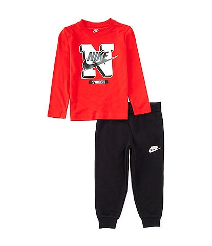 Nike Little Boys 2T-7 Long Sleeve Retro Fader T-Shirt & Jogger Pants 2-Piece Set