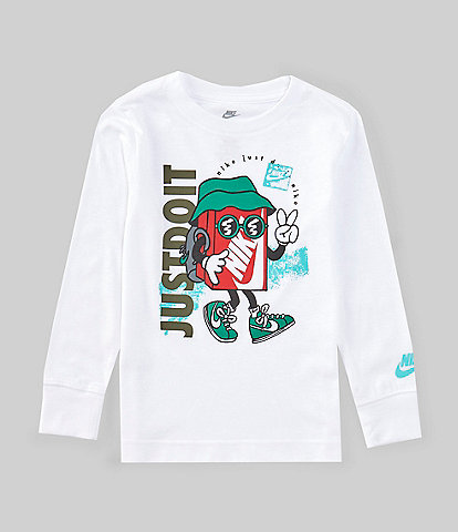 Nike Little Boys 2T-7 Long Sleeve Sneaker Box Graphic T-Shirt