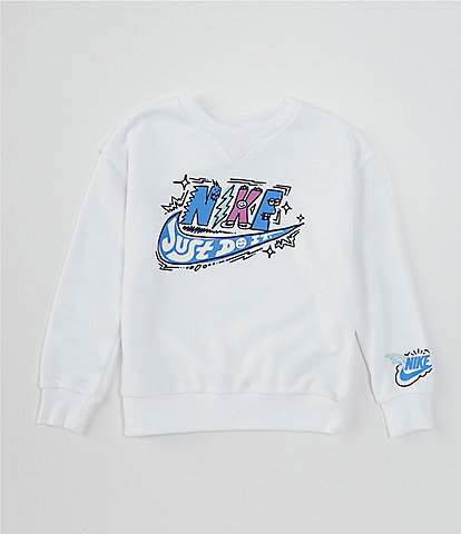 Nike Little Boys 2T-7 Long Sleeve Sportswear "Art Of Play" French Terry Crew T-Shirt