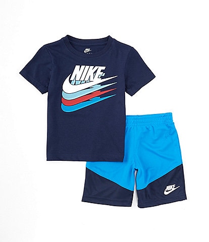 Nike Little Boys 2T-7 Split Futura Short Sleeve Jersey T-Shirt & Tricot Shorts  Set