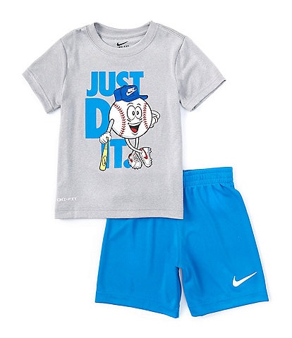 Nike Little Boys 2T-7 Short Sleeve Dri-FIT Sportball T-Shirt and Shorts Set
