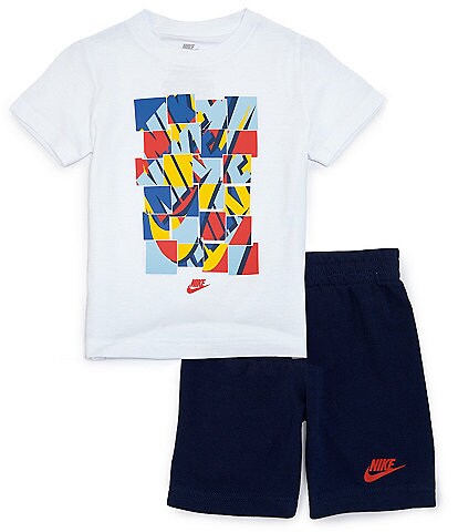 Nike Little Boys 2T-7 Short-Sleeve Graphic Jersey Tee & Sueded French Terry Shorts Set