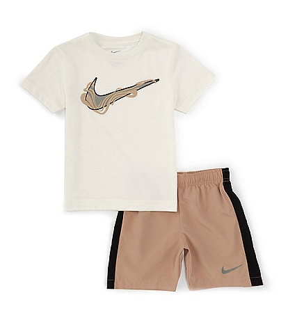 Nike Little Boys 2T-7 Short Sleeve Graphic Paint T-Shirt & Short Set
