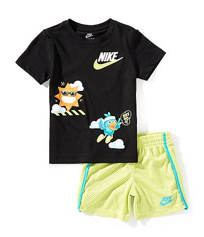 Nike Little Boys 2T-7 Short-Sleeve Just Believe Knit T-Shirt & Woven Mesh Shorts Set