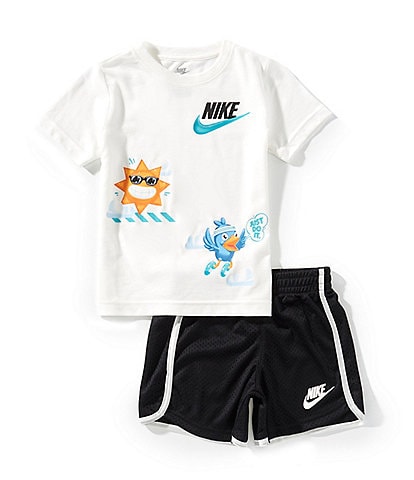 Nike Little Boys 2T-7 Short-Sleeve Just Believe Knit T-Shirt & Woven Mesh Shorts Set