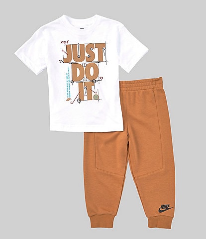 Nike Little Boys 2T-7 Short-Sleeve Just Do It Graphic Knit T-Shirt & Logo-Detailed Fleece Jogger Pant Set