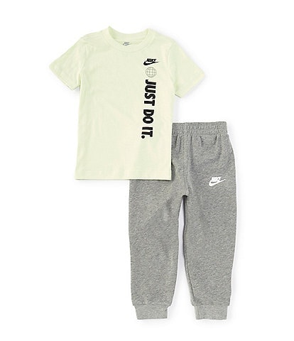 Nike Little Boys 2T-7 Short-Sleeve Just Do It Knit T-Shirt & Logo-Detailed Fleece Jogger Pant Set