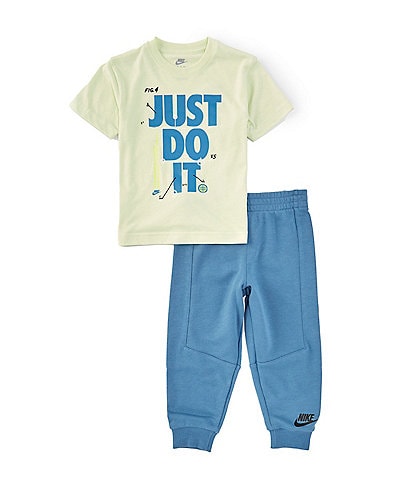 Nike Little Boys 2T-7 Short-Sleeve Just Do It Graphic Knit T-Shirt & Logo-Detailed Fleece Jogger Pant Set