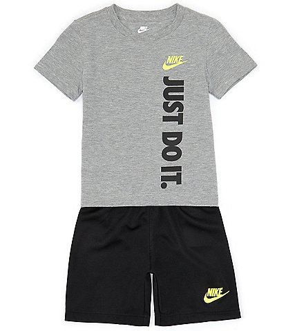 Nike Little Boys 2T-7 Short Sleeve Just Do It Logo T-Shirt & Coordinating Logo Shorts Set