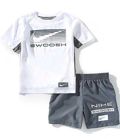 Nike Little Boys Short Sleeve Knit T-Shirt & Dri-FIT Multi Woven Shorts Set