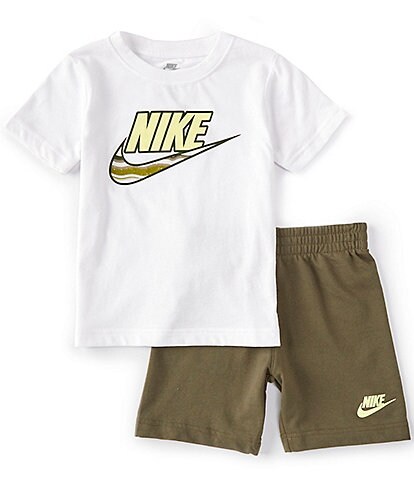 Nike Little Boys 2T-7 Short-Sleeve Nike Logo Jersey Tee & Coordinating Baby French Terry Shorts Set