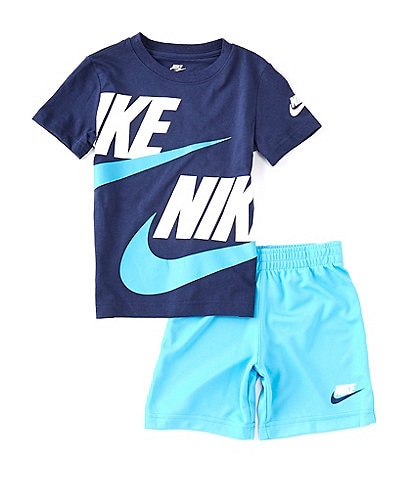 Nike Little Boys 2T-7 Split Futura Short Sleeve Jersey Tee & Tricot Shorts Set