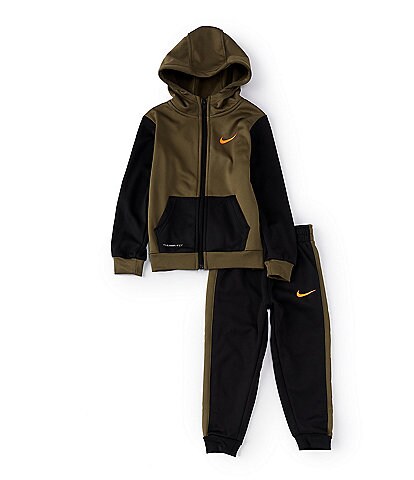 Nike Little Boys 2T-7 Therma Fit Colorblock Zip Front Hoodie & Jogger Pants 2-Piece Set
