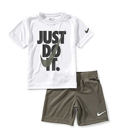 Nike Little Boys 2T-7 Short Sleeve JDI Swoosh T-Shirt & Short Set