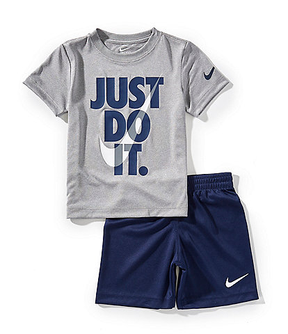 Nike Little Boys 2T-7 Short Sleeve JDI Swoosh T-Shirt & Short Set