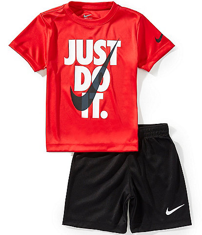 Nike Little Boys 2T-7 Short Sleeve JDI Swoosh T-Shirt & Short Set