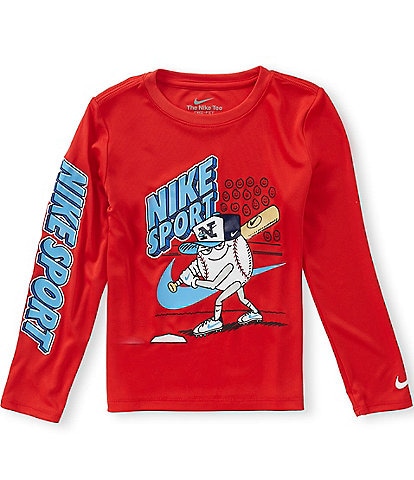 Nike Little Boys Long Sleeve Dri-Fit Graphic Tee
