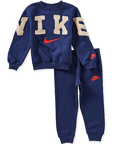 Nike Little Boys Long Sleeve Fleece Crew Top and Jogger Set