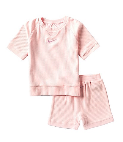 Nike Little Girls 2T-4T Short Sleeve T-Shirt & Matching Shorts Set