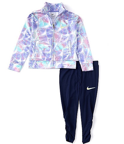 Nike Little Girls 2T-6X Long Sleeve Dream Chaser Tricot Jacket & Ruched Legging 2-Piece Set