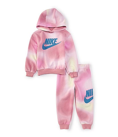 Nike Little Girls 2T-6X Long-Sleeve Solarized Printed Fleece Hoodie & Matching Jogger Pant Set