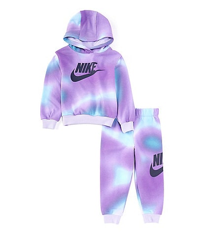 Nike Little Girls 2T-6X Long-Sleeve Solarized Printed Fleece Hoodie & Matching Jogger Pant Set