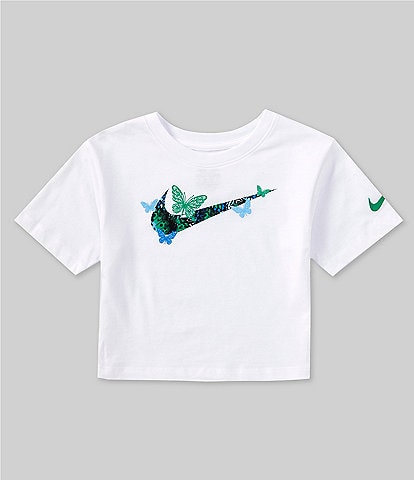 Nike Little Girls 2T-6X Metamorph Swoosh Short Sleeve Boxy T-Shirt